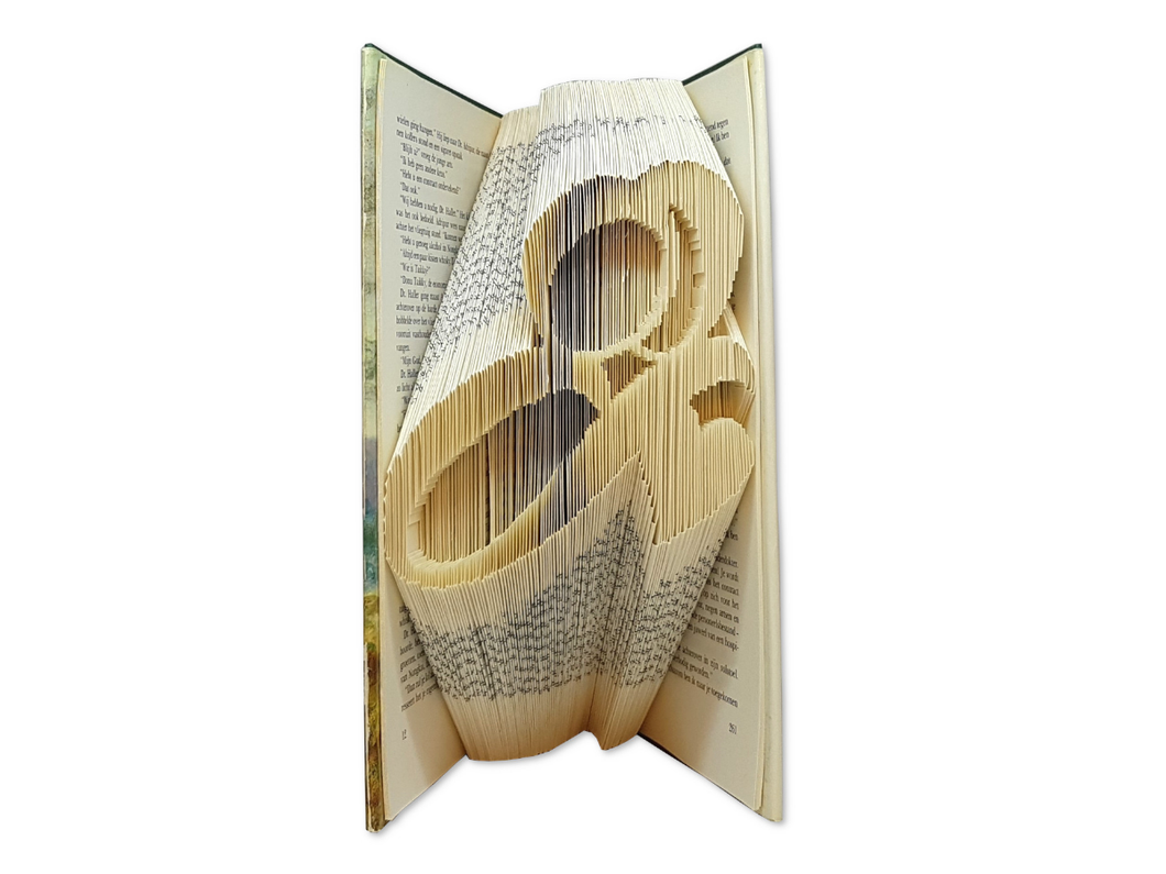 Abstract hugging couple - Book folding pattern