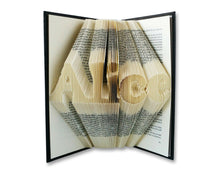 Load image into Gallery viewer, Custom word or name - Book font - Book folding pattern