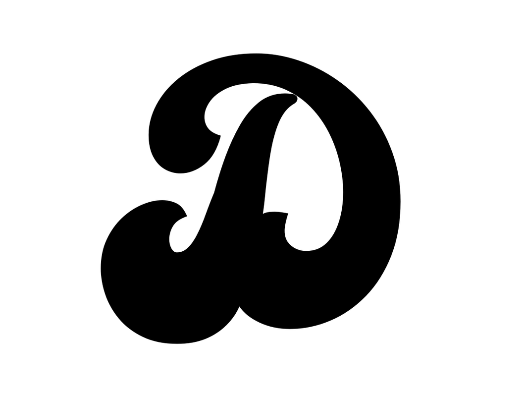 D - Single letter - Balba font - Book folding pattern