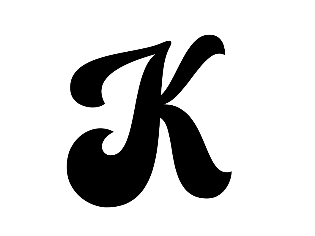 K - Single letter - Balba font - Book folding pattern