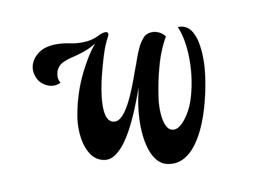 W - Single letter - Balba font - Book folding pattern
