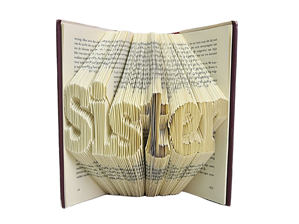 Sister Folded Book Art - Unique Sister Gift - Shelf Decor - Sister 2024 Gift