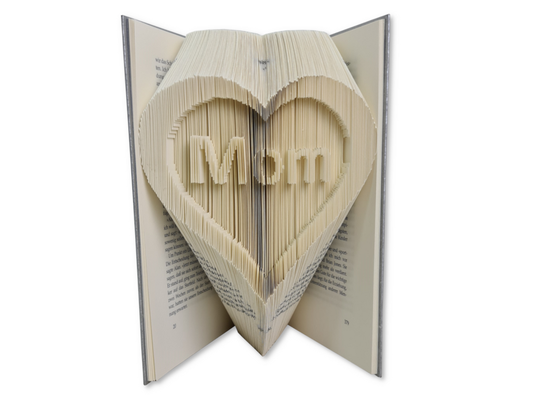 Mom in a heart - Book folding pattern