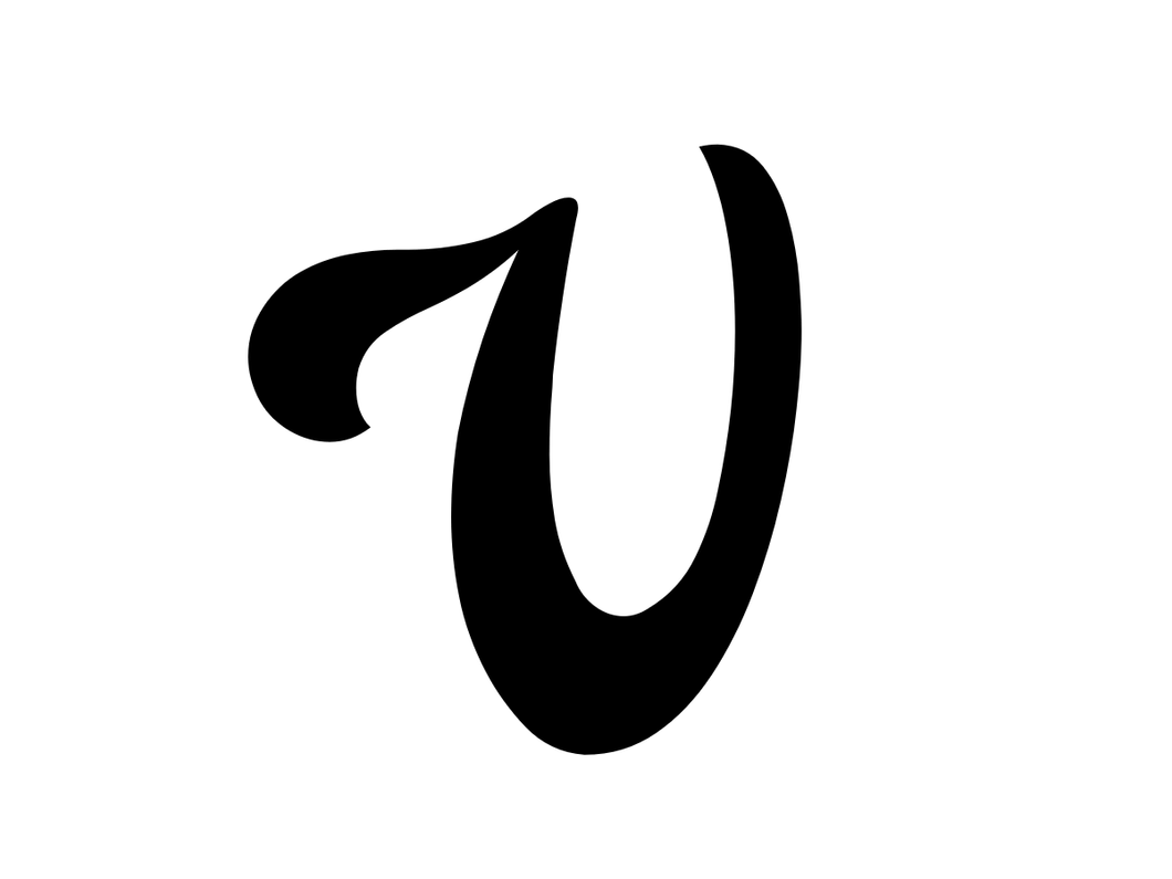V - Single letter - Balba font - Book folding pattern