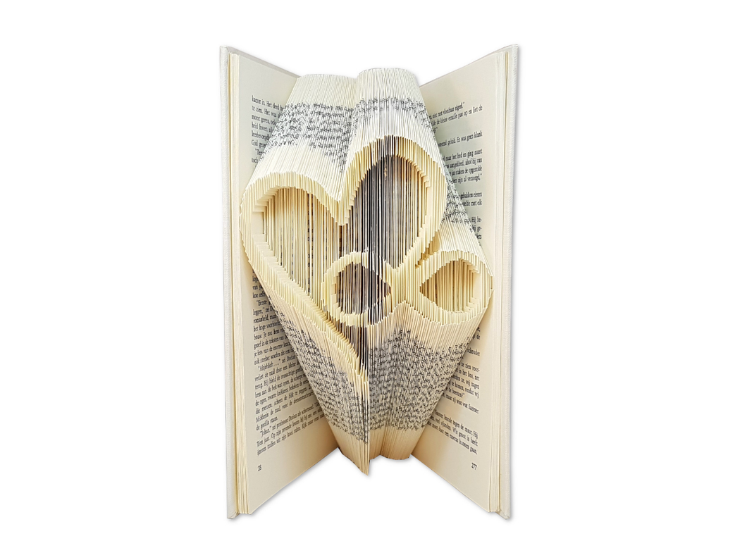Heart with infinity symbol - Book folding pattern