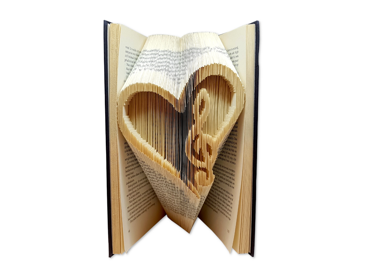 Heart with clef - Book folding pattern