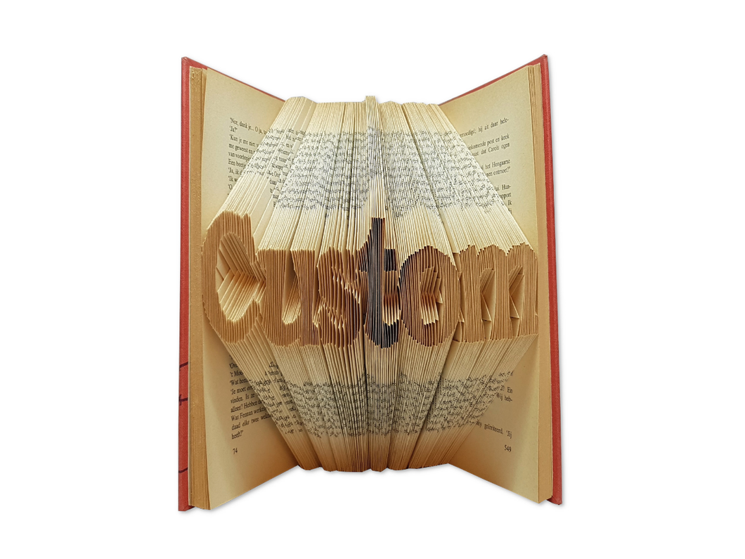 Custom word or name - Book font - Book folding pattern