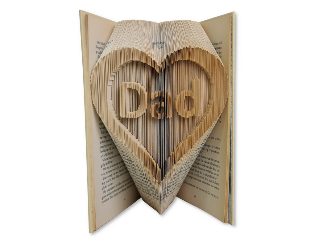 Dad in a heart - Book folding pattern
