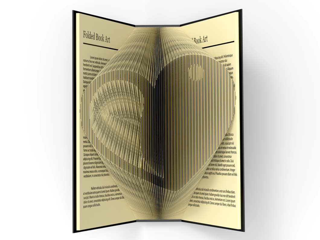 Yin Yang Heart - Book folding pattern