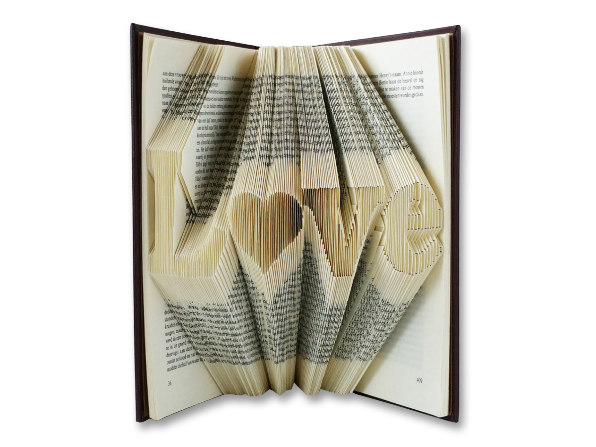 DIY 'Love' Bookfolding Pattern: Craft Heartfelt Expressions with Ease