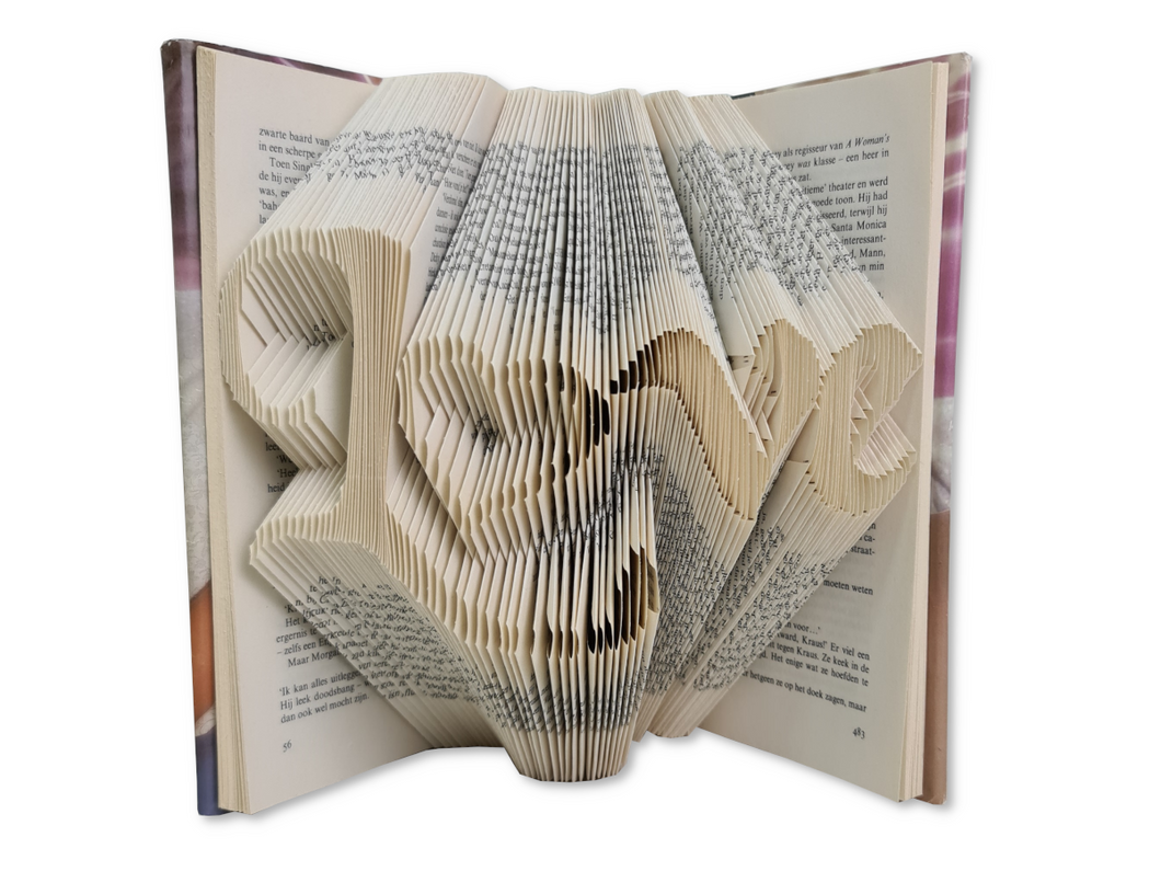Love with a heart - Book folding pattern