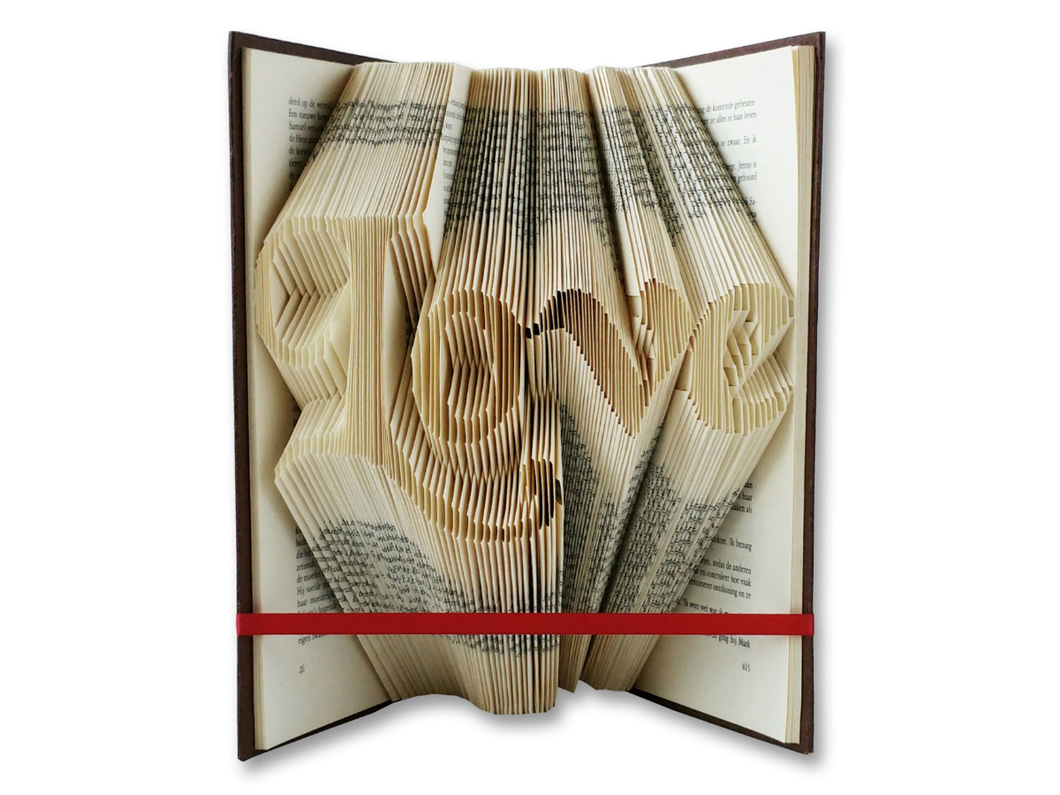Love in handwriting - Book folding pattern