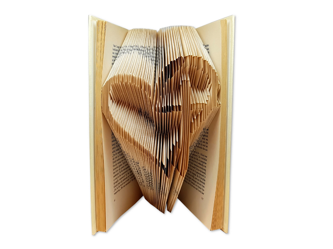 Heart with a cross inside - Book folding pattern